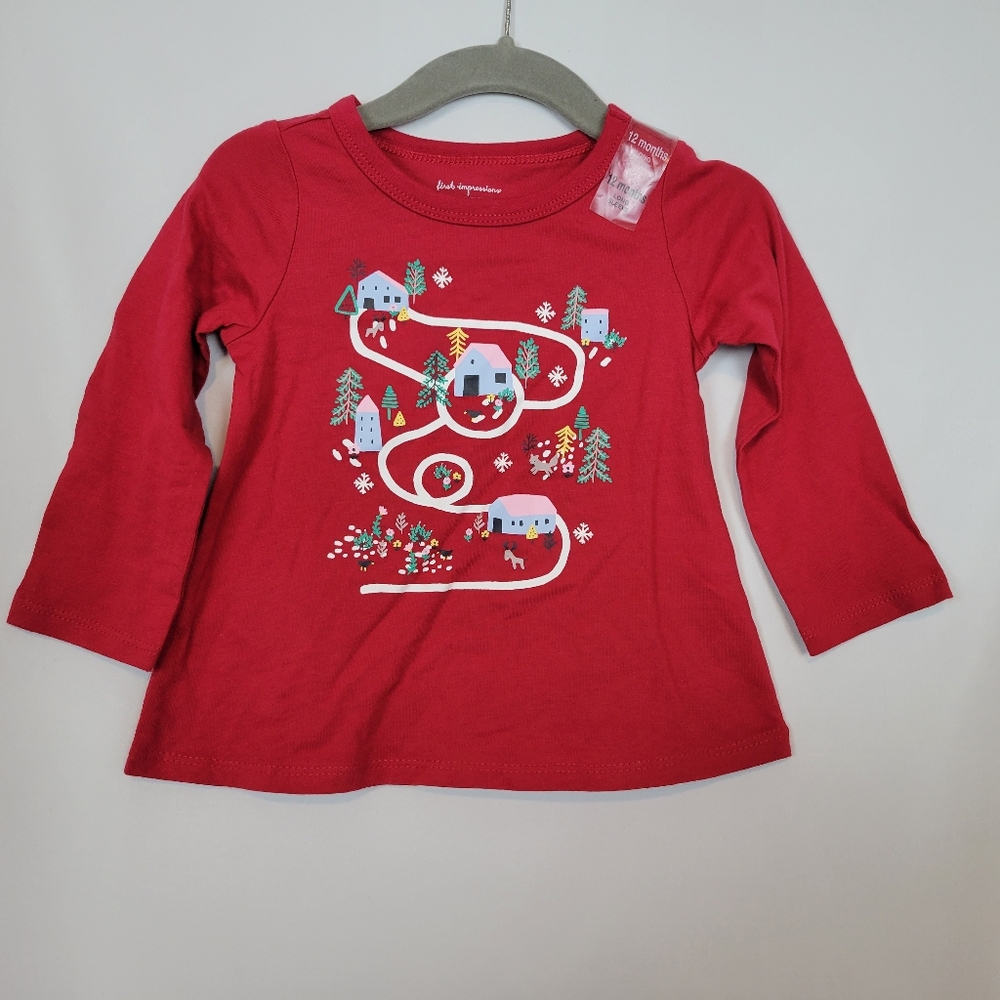 NEW - First Impressions Girl's Long-Sleeve Top in Red (various sizes)